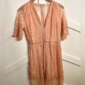 Kori Peach Lace Jumpsuit